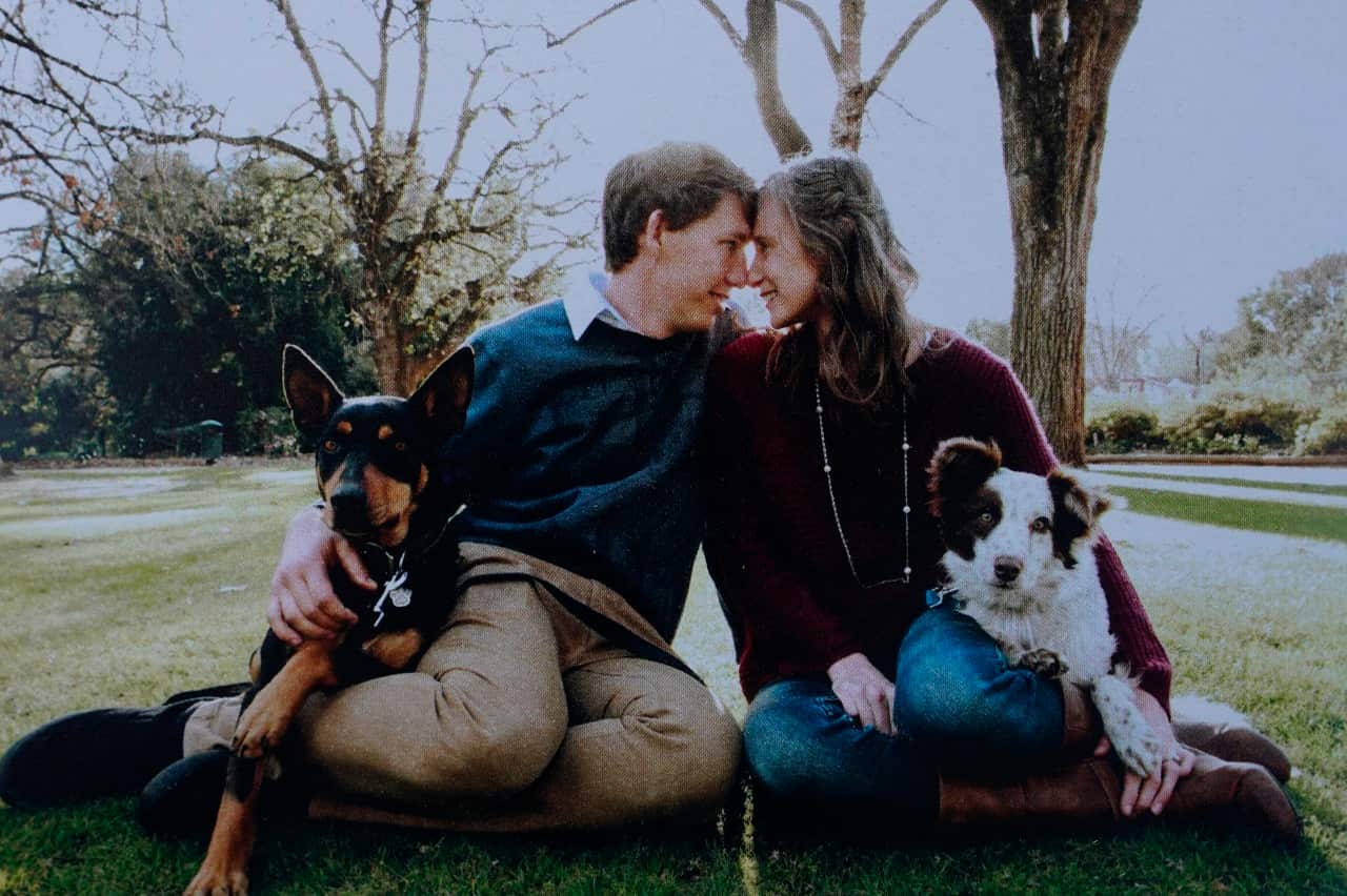 NSW RFS volunteer firefighter Samuel McPaul with his wife, Megan.