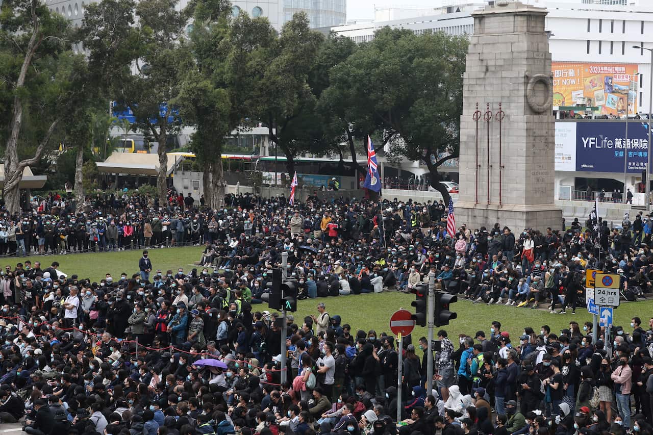 The peaceful rally erupted in violence after police ordered the crowds to leave.