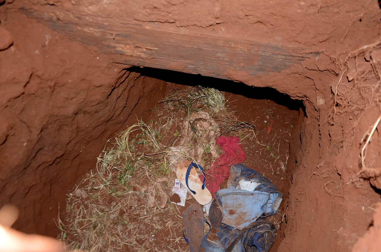 The tunnel entrance at Pedro Juan Caballero city jail in Paraguay