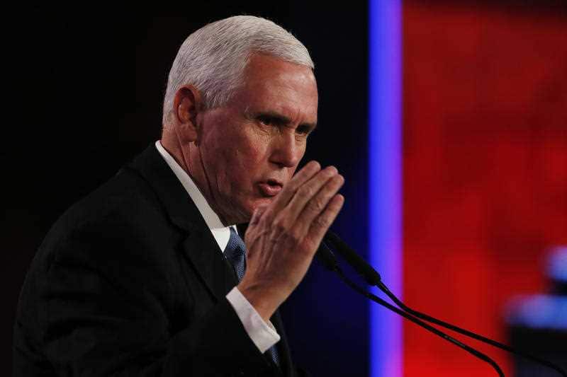U.S. Vice President Mike Pence speaks at the World Holocaust Forum