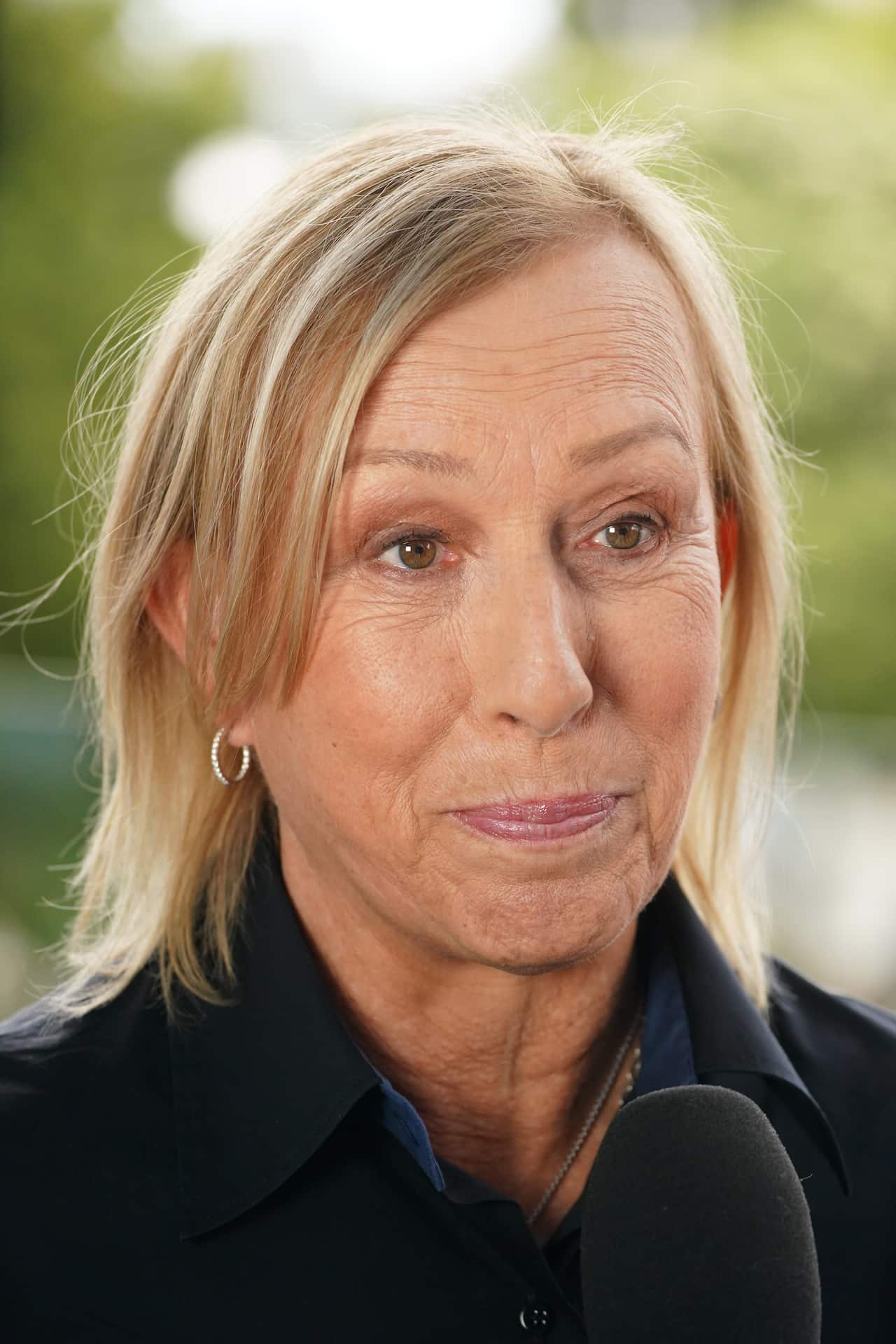 Martina Navratilova of the United States takes part in the Legends All Access Hour on day eight of the Australian Open tennis tournament in Melbourne, Monday, January 27, 2020. (AAP Image/Scott Barbour) NO ARCHIVING, EDITORIAL USE ONLY