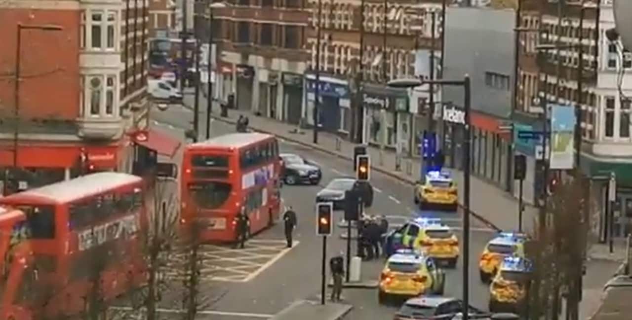 Metropolitan Police raced to the scene of the stabbing at Streatham.