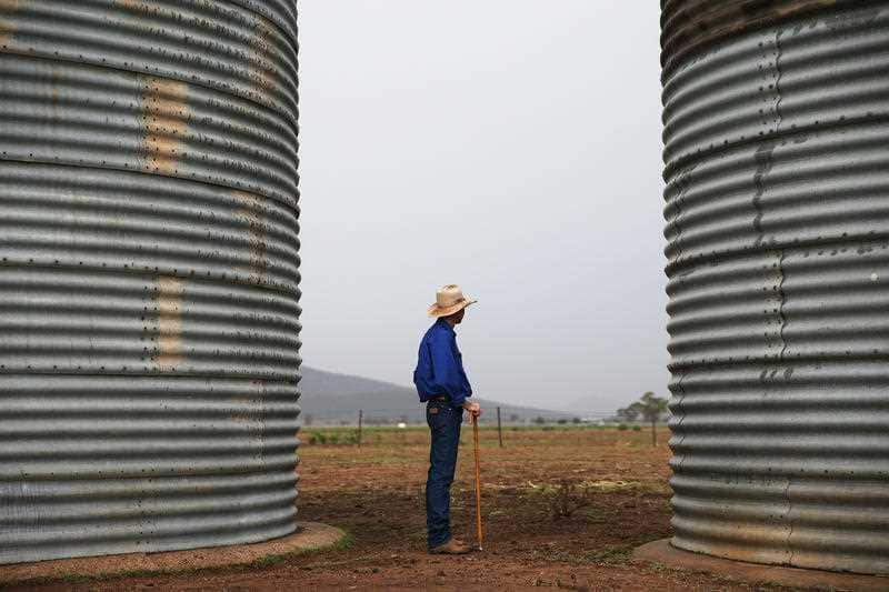 Chris Mammen watches a storm approaching on his family's farm in north west NSW in February.