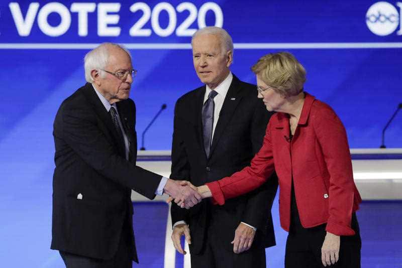 Vermont Senator Bernie Sanders, former US Vice President Joe Biden and Massachusetts Senator Elizabeth Warrren
