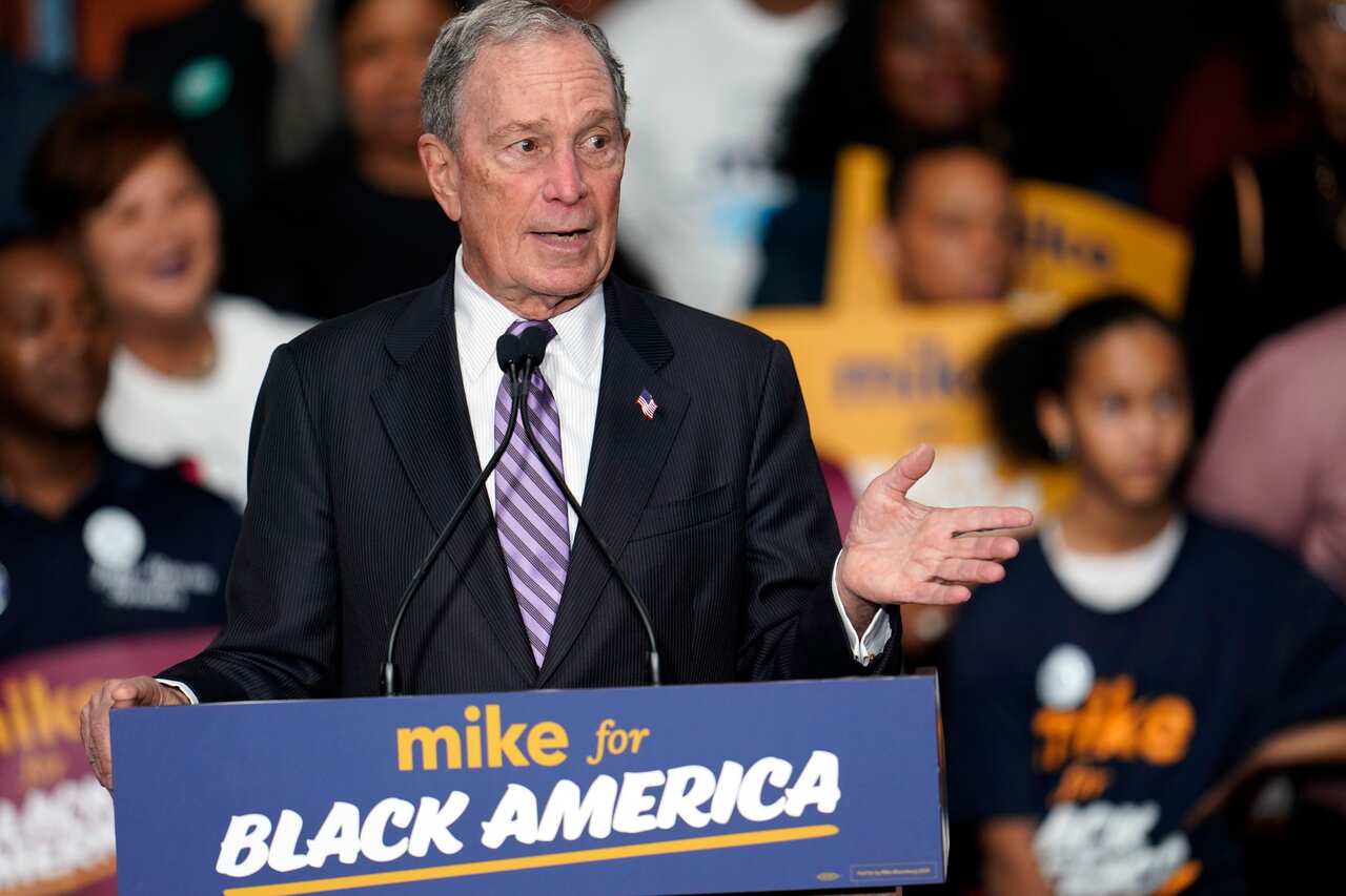 Democratic presidential candidate Michael Bloomberg speaks at a campaign event on Thursday, Feb. 13, 2020, in Houston, Texas. 
