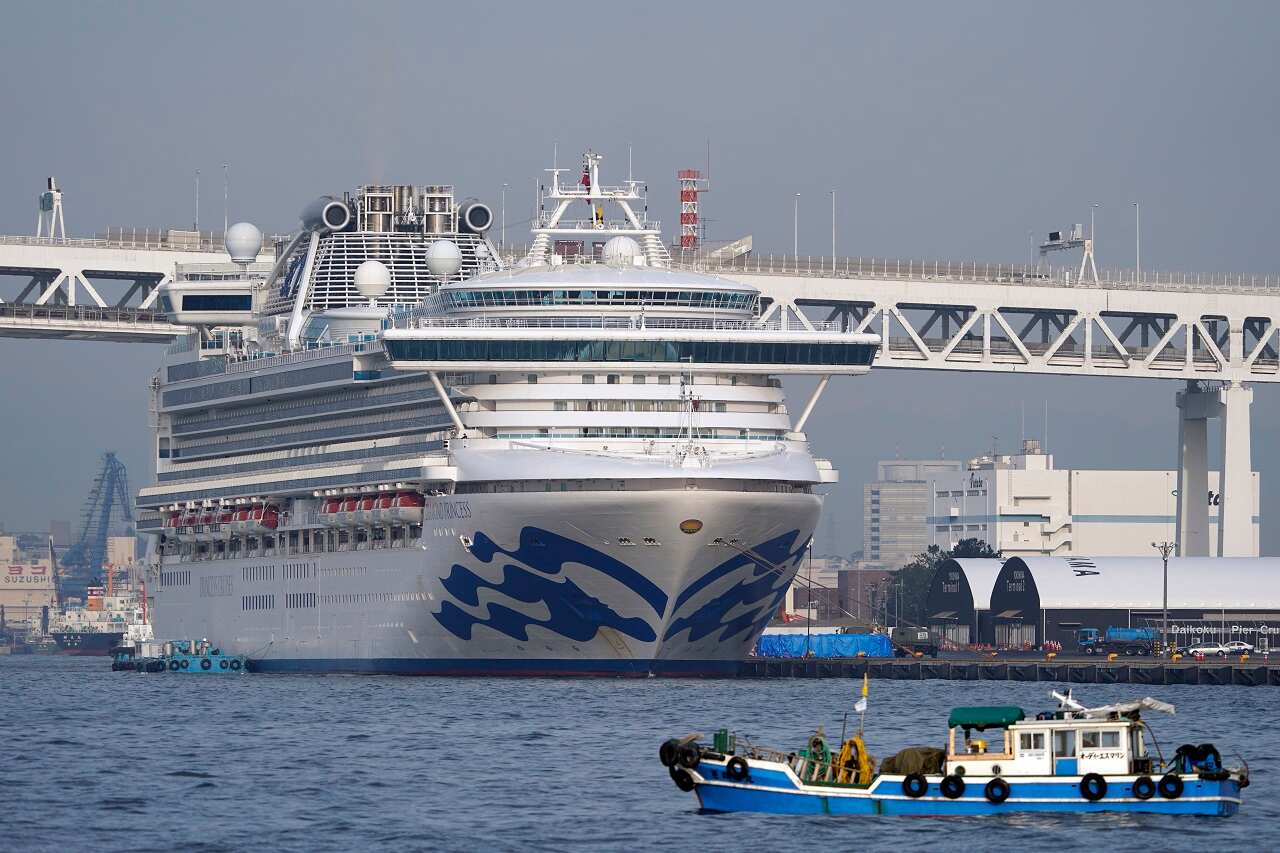 The Diamond Princess cruise ship in Yokohama.
