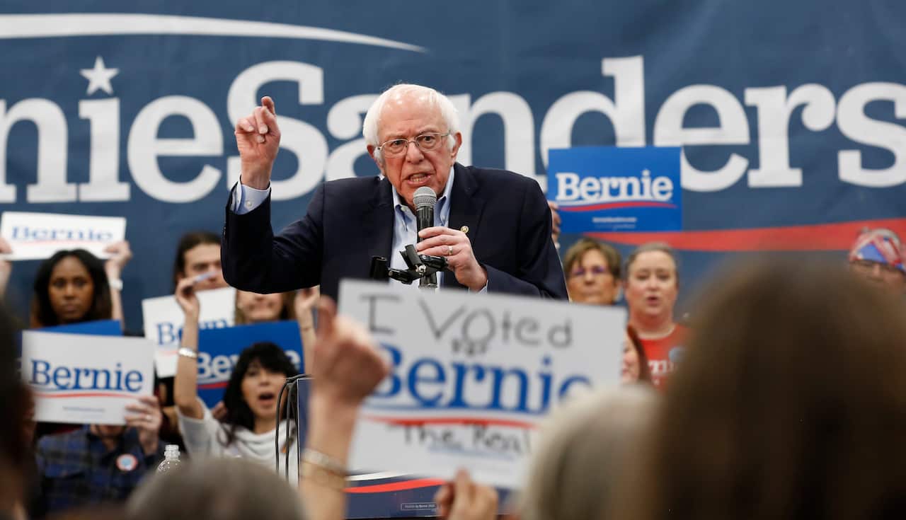 Democratic presidential candidate Sen. Bernie Sanders speaks at a campaign event in Carson City, Nevada.
