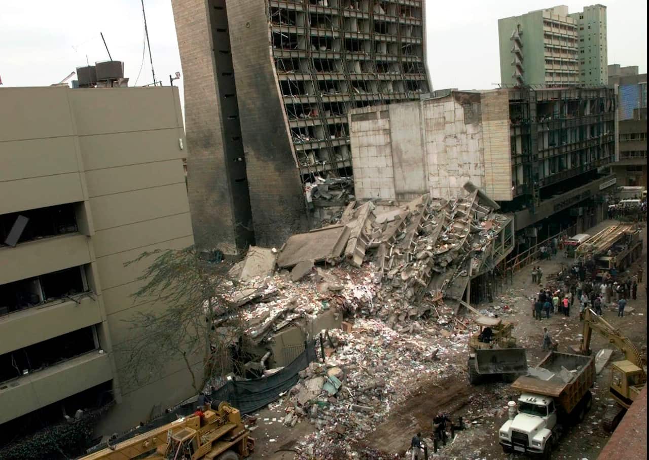 In 1998, the United States Embassy in downtown Nairobi, Kenya was bombed by terrorists. 