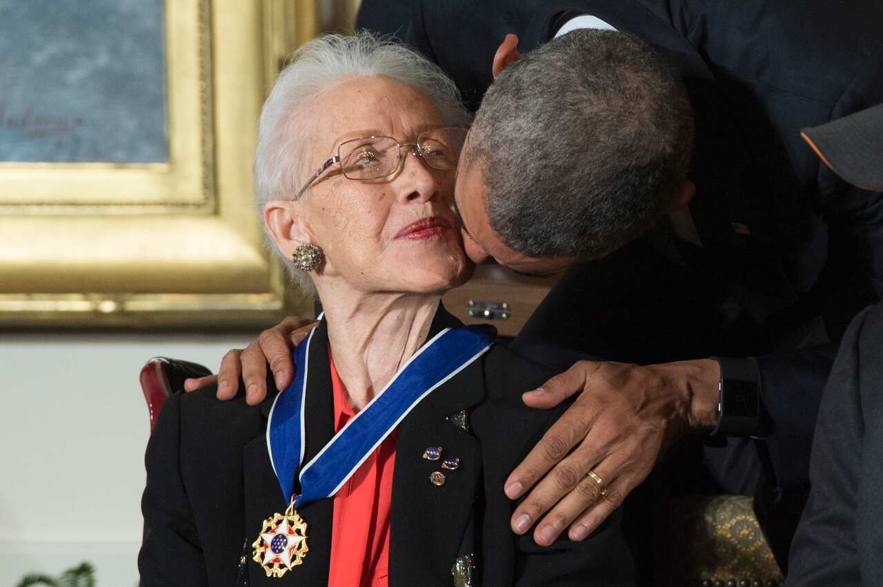 US President Barack Obama presented Katherine Johnson with the Presidential Medal of Freedom in 2015.