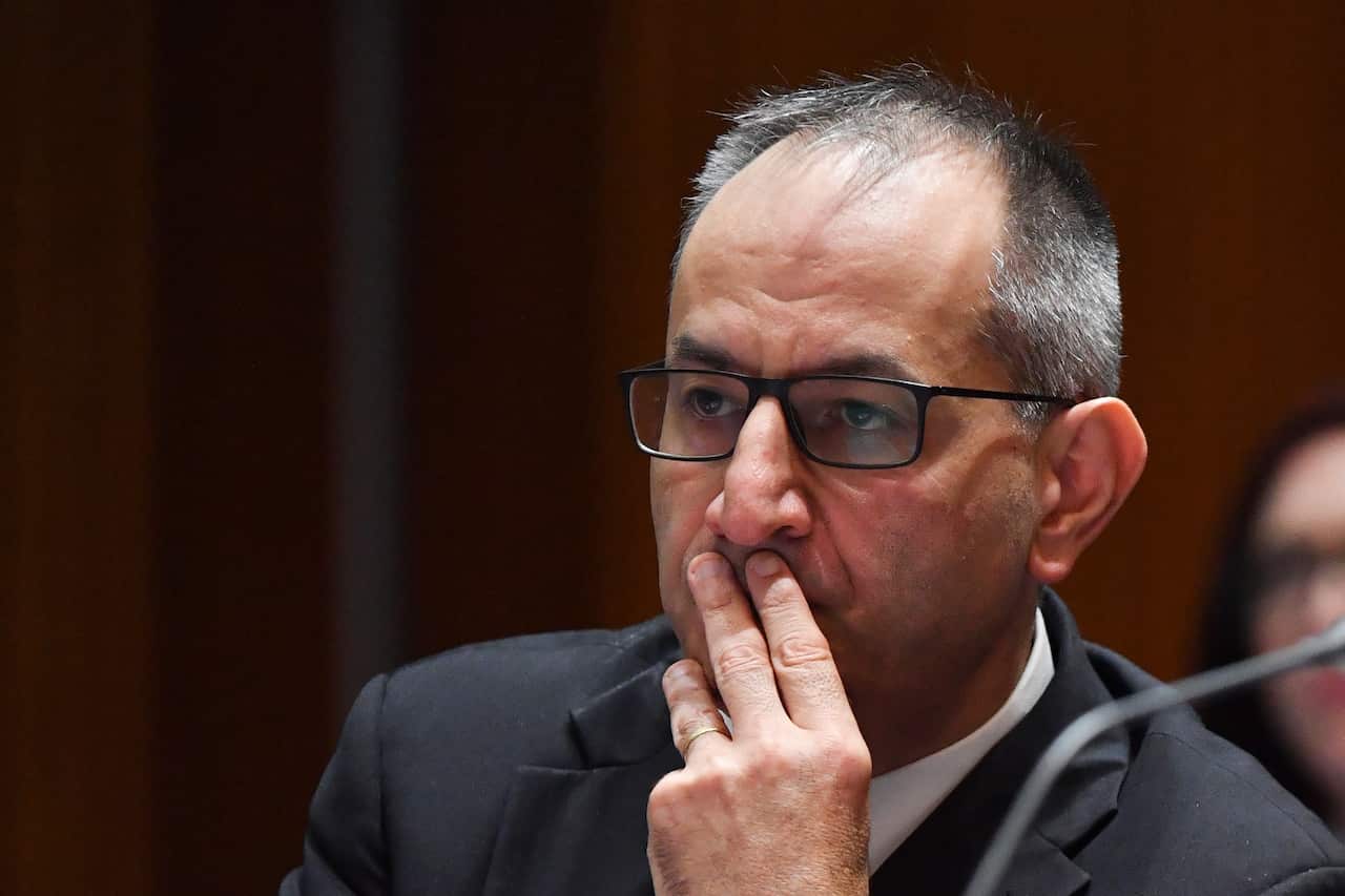 Home Affairs Secretary Mike Pezzullo at a Senate Estimates hearing, Monday, March 2, 2020