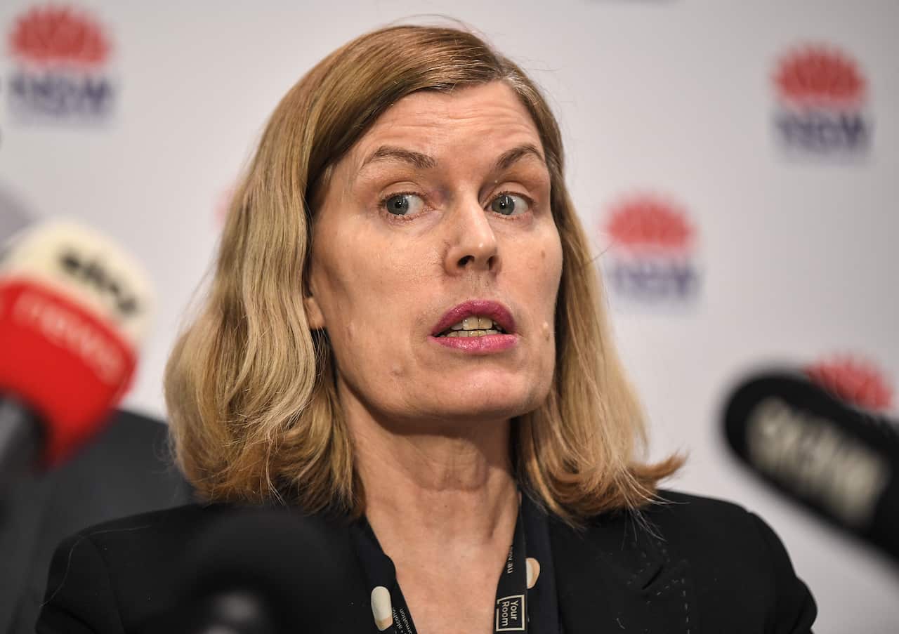 Dr Kerry Chant (NSW Chief Health Officer) speaking at a press conference providing an update on the current state of Coronavirus in NSW at the NSW Ministry of Health in Sydney, Monday, March 2, 2020.  (AAP Image/James Gourley) NO ARCHIVING