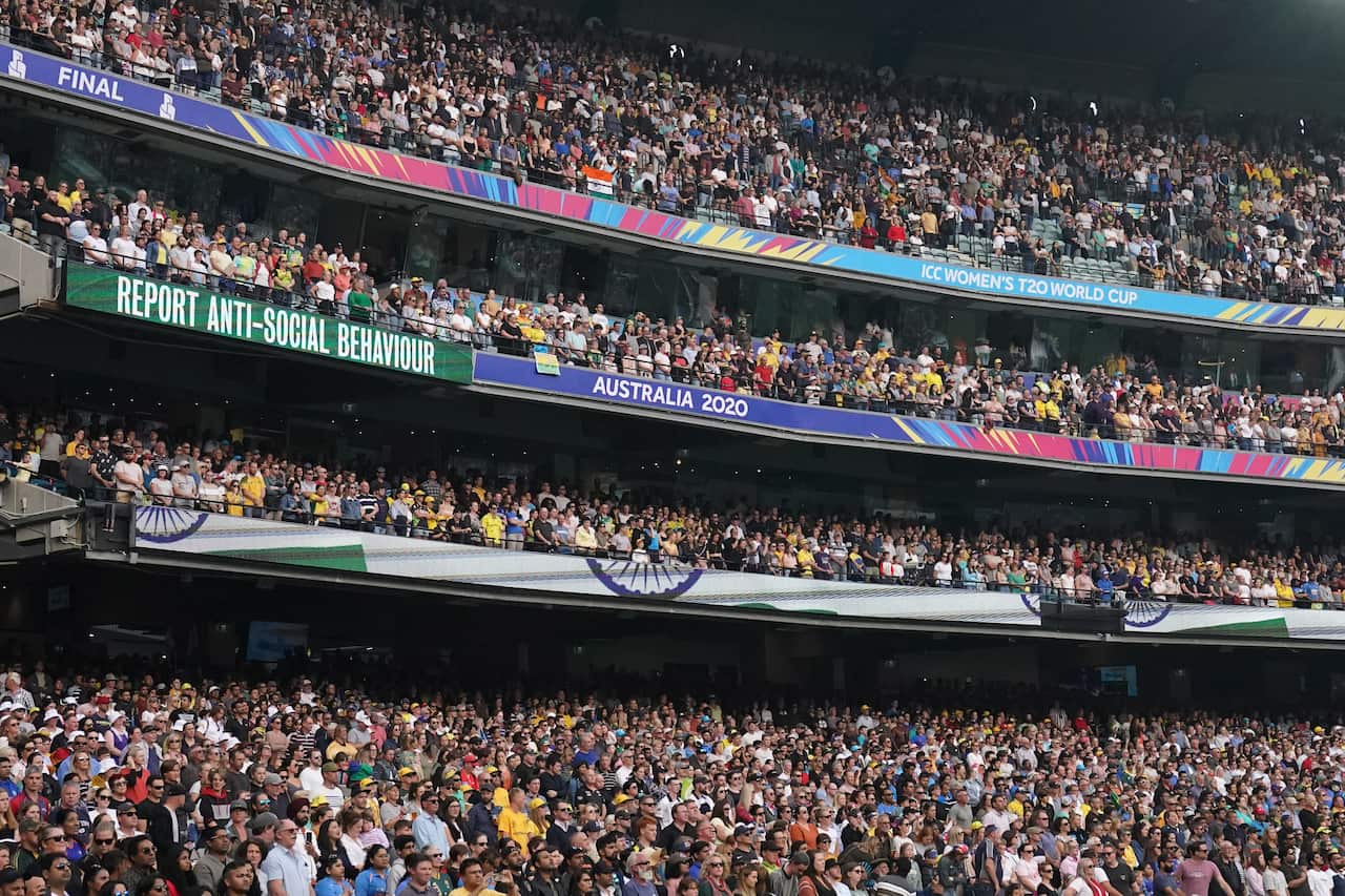 The Women's T20 World Cup final match between Australia and India attracted a packed crowd at the MCG.