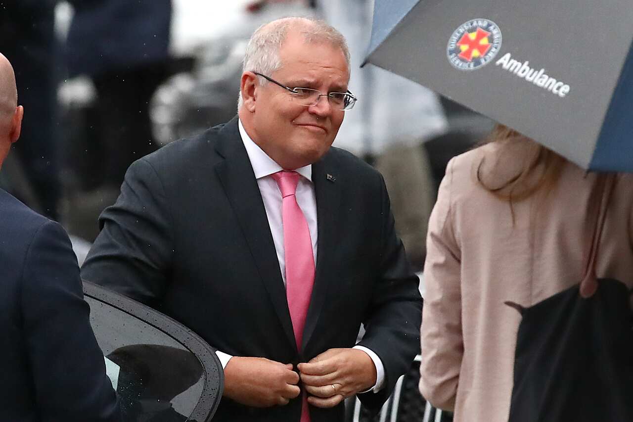 Prime Minister Scott Morrison arrives to the funeral for Hannah Clarke and her three children Aaliyah, Laianah and Trey in Brisbane, Monday, 9 March, 2020. 