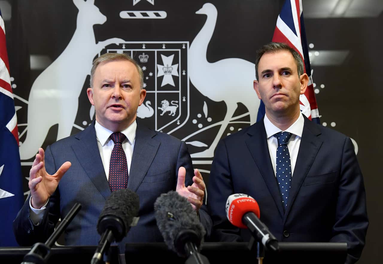 Opposition Leader Anthony Albanese and Shadow Treasurer Jim Chalmers.