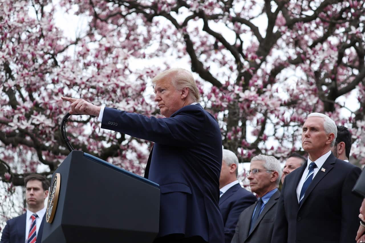Donald Trump at the press conference.
