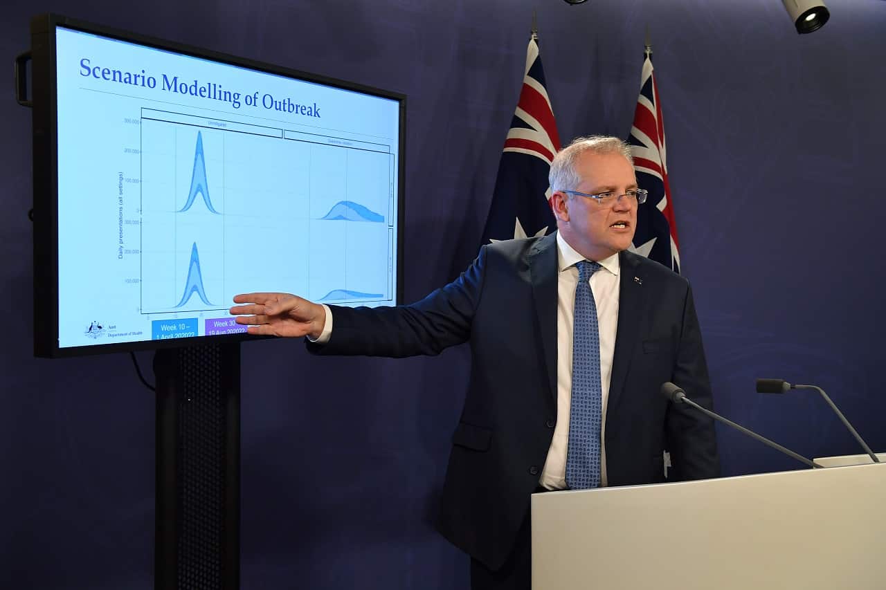 Prime Minister Scott Morrison discuss possible outbreak scenarios on Sunday.