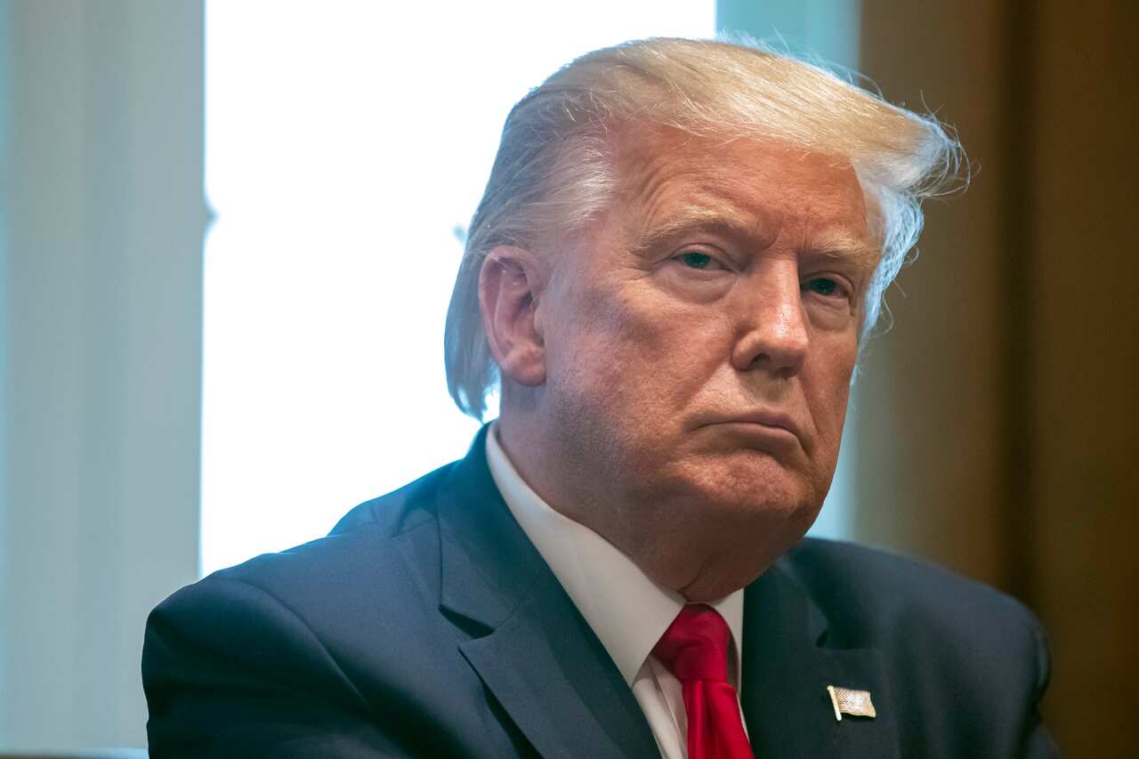 US President Donald Trump during a meeting in the Cabinet Room of the White House with representatives of American nurses.