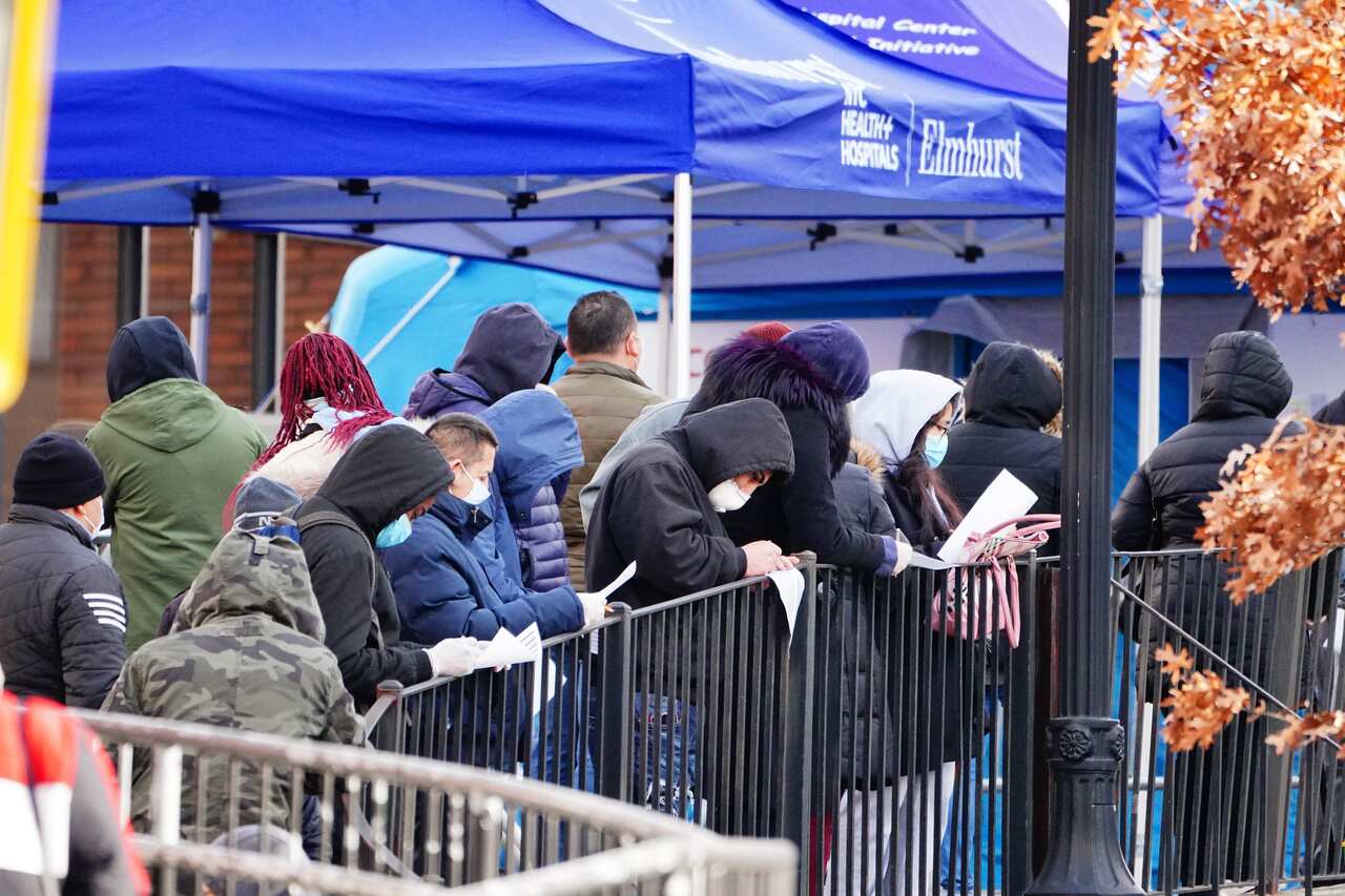 Triage centers are set up in Elmhurst Queens in New York to test for Coronavirus..