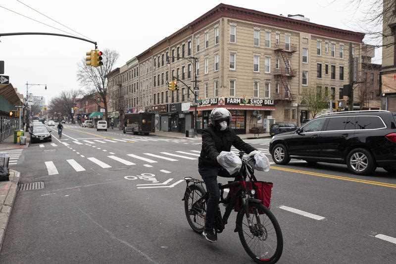 The streets of New York City are near-deserted during lockdown.