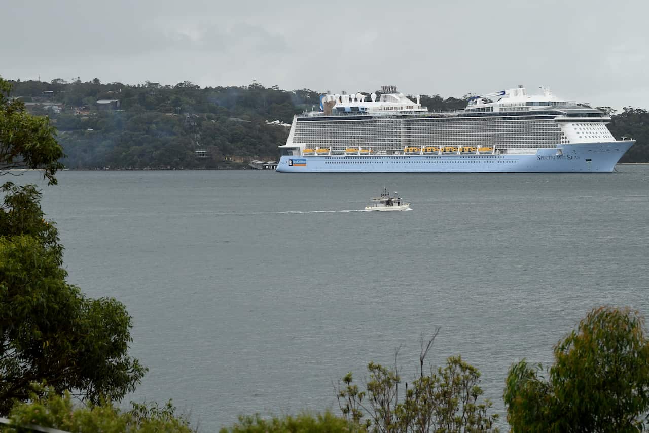 The Spectrum of the Seas cruise ship, operated by Royal Caribbean, as seen in Sydney Harbour.