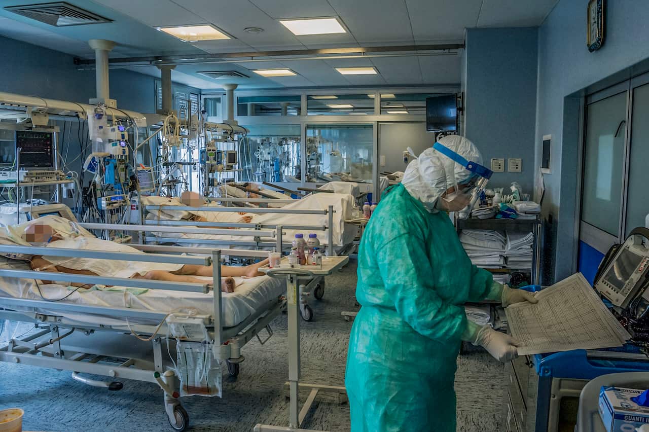 Italy's Cremona Hospital Intensive Care where the most serious patients infected with coronavirus are being treated.