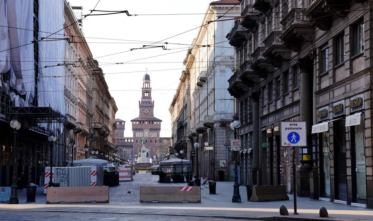 Milan is deserted during Italy's lockdown.