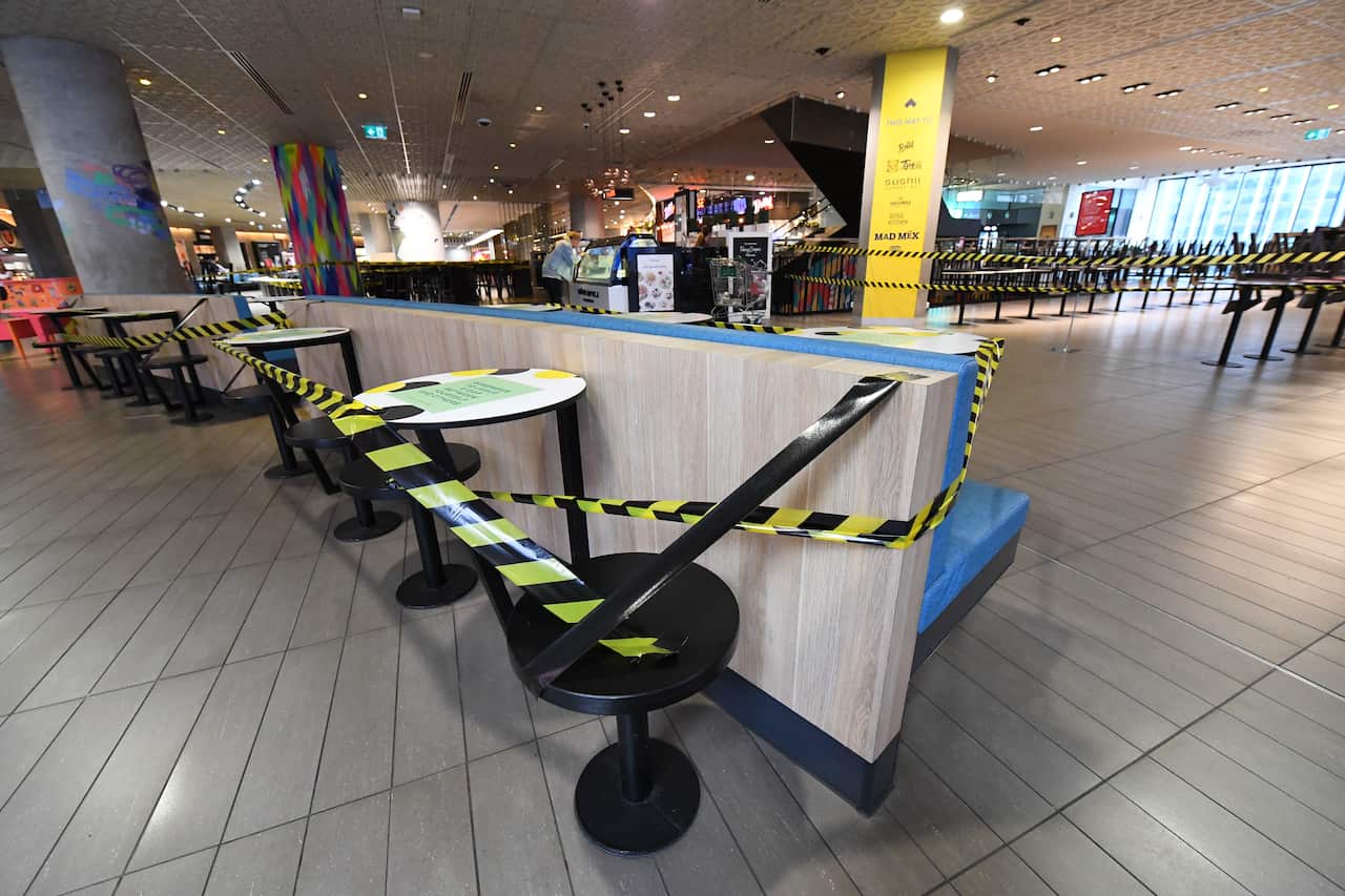 A closed food court.