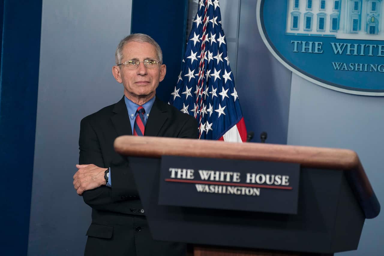 Dr. Anthony Fauci, director of the National Institute of Allergy and Infectious Diseases in the Press Briefing Room at the White House in Washington, DC, USA
