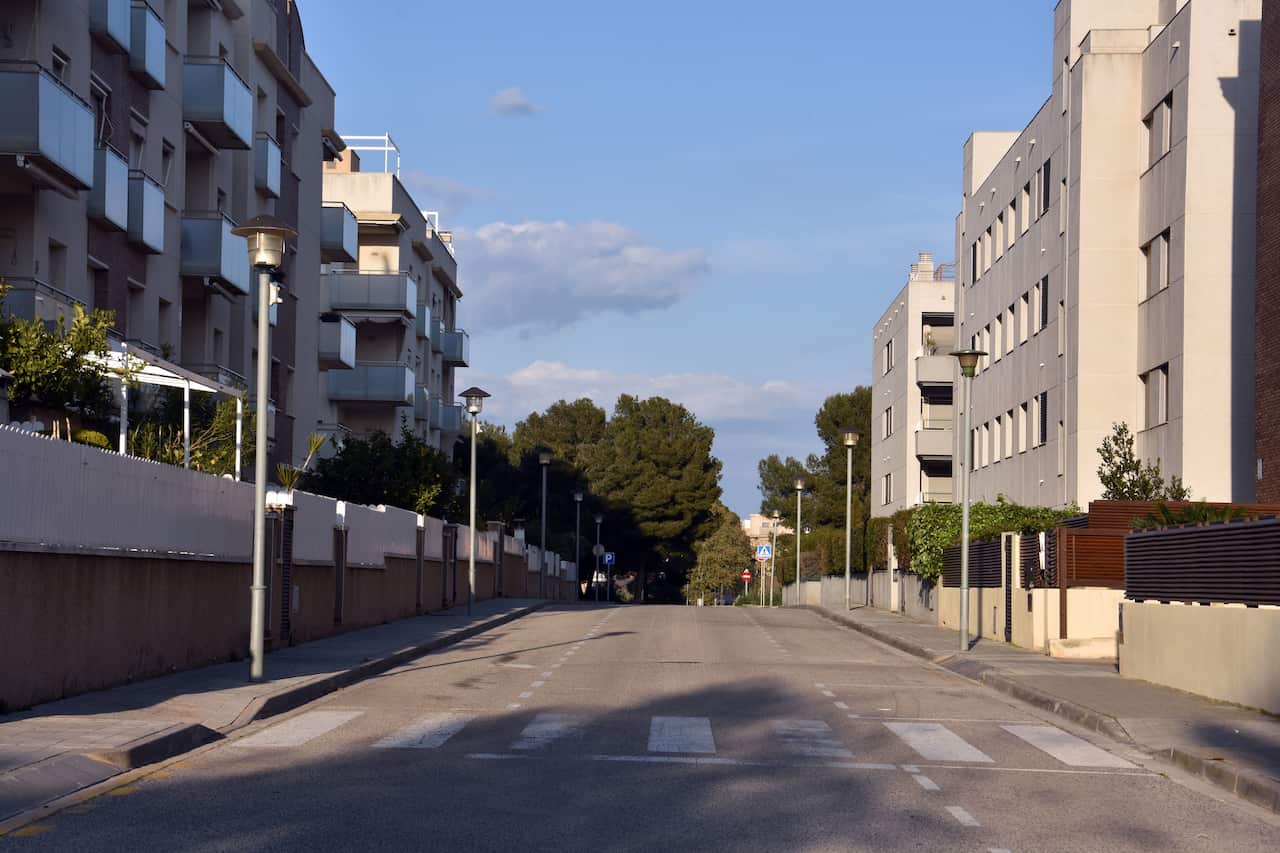Empty streets in Tarragona, Spain.