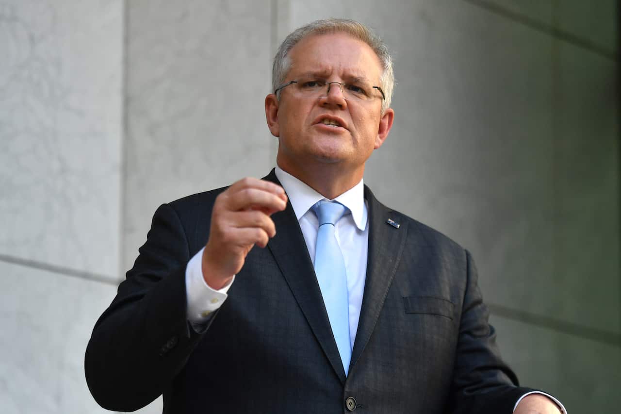 Prime Minister Scott Morrison announces the government's $130b wage subsidy package