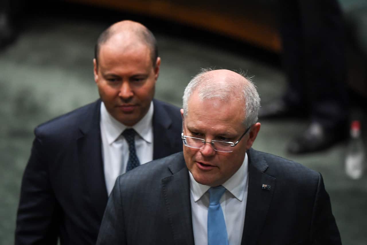 Prime Minister Scott Morrison and Australian Treasurer Josh Frydenberg.