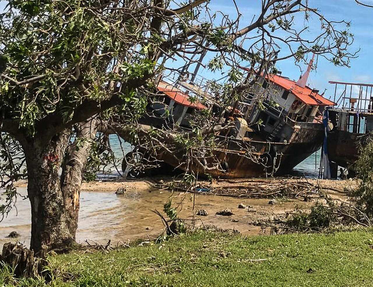A supplied image of damage caused by Tropical Cyclone Harold on Santo Island, Vanuatu.