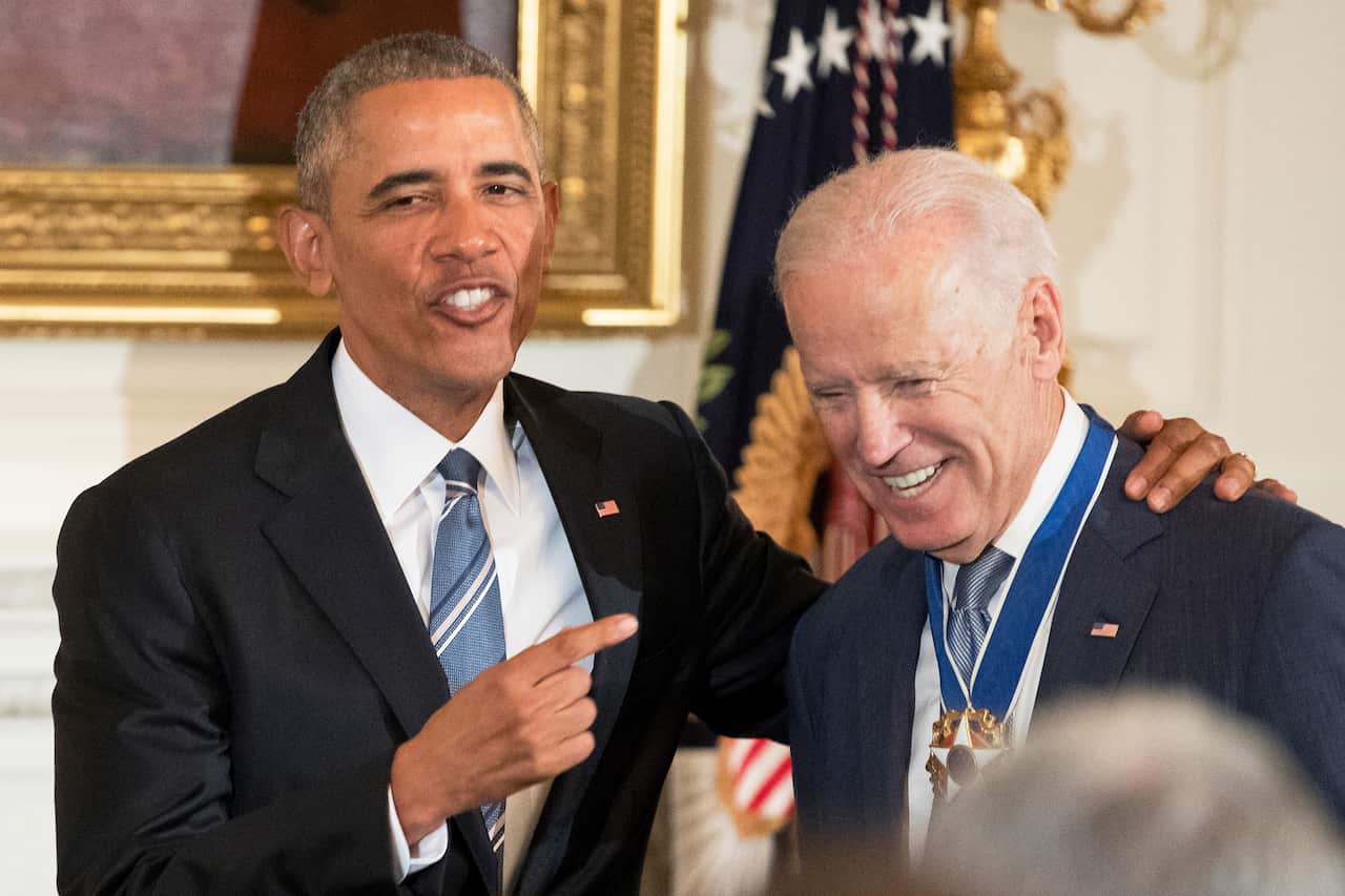 Barack Obama awarded Joe Biden the Presidential Medal of Freedom in January 2017.
