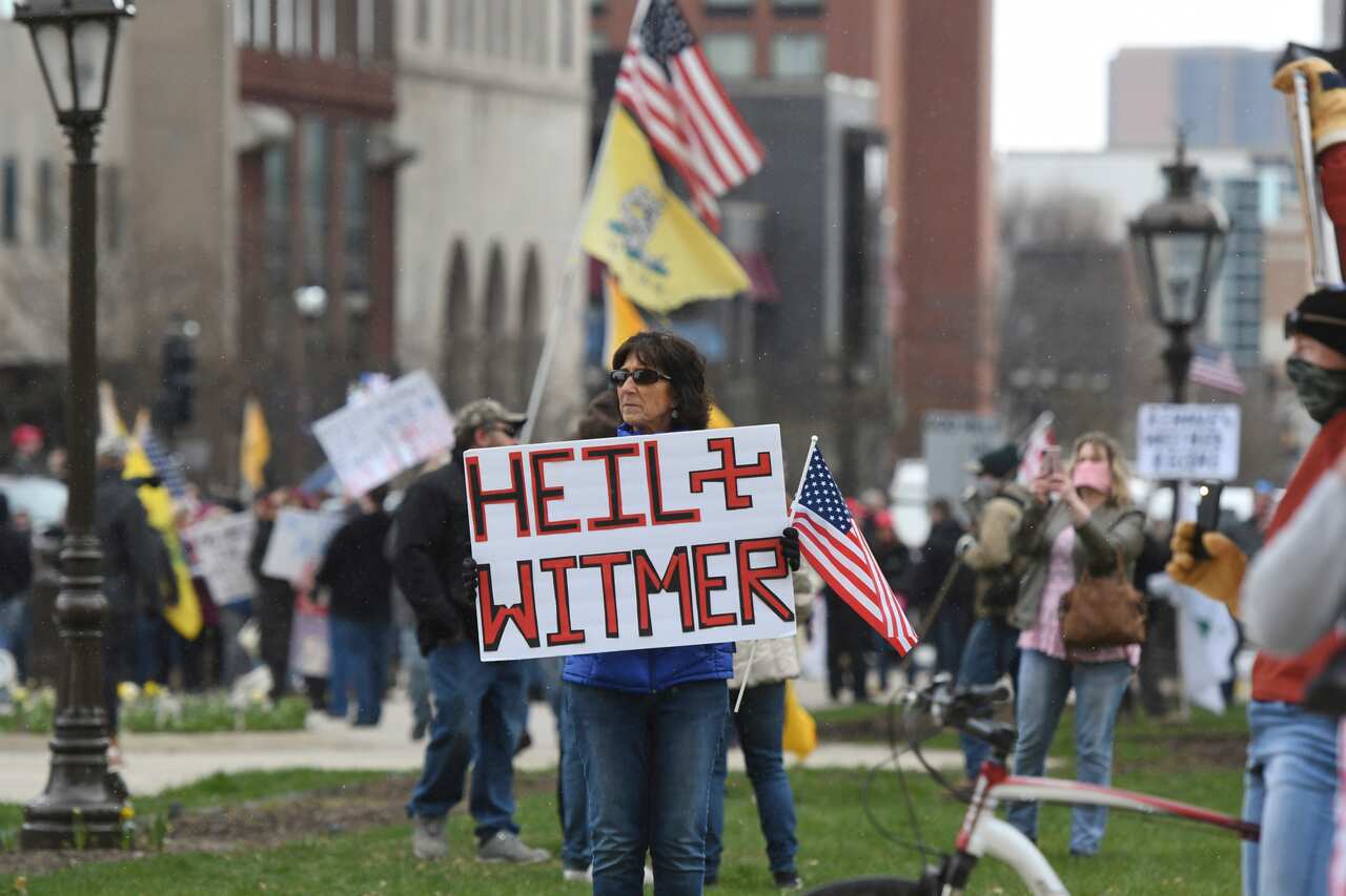 Thousands of people turned out in protest of the lockdown order by Gov Whitmer, chanting “Lock her up!”