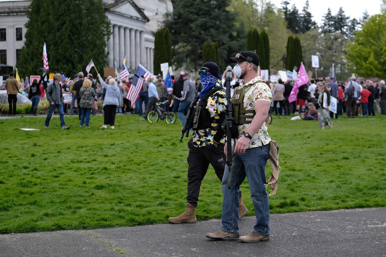 Legitimate protestsProtests against measures to stem the spread of coronavirus are springing up across the United States. against the coronavirus lockdown in the United States have been exploited by fringe groups. 
