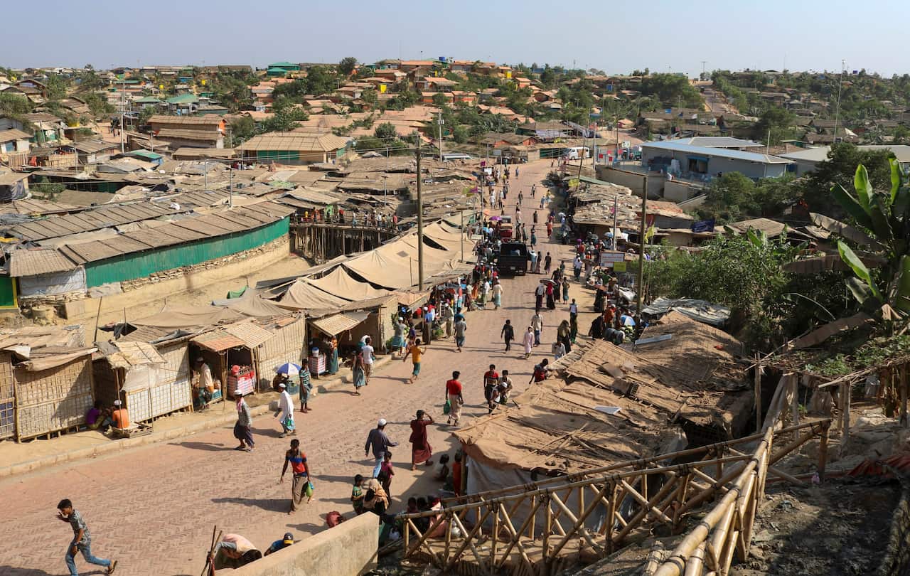The Kutupalong refugee camp in Cox's Bazar, Bangladesh.