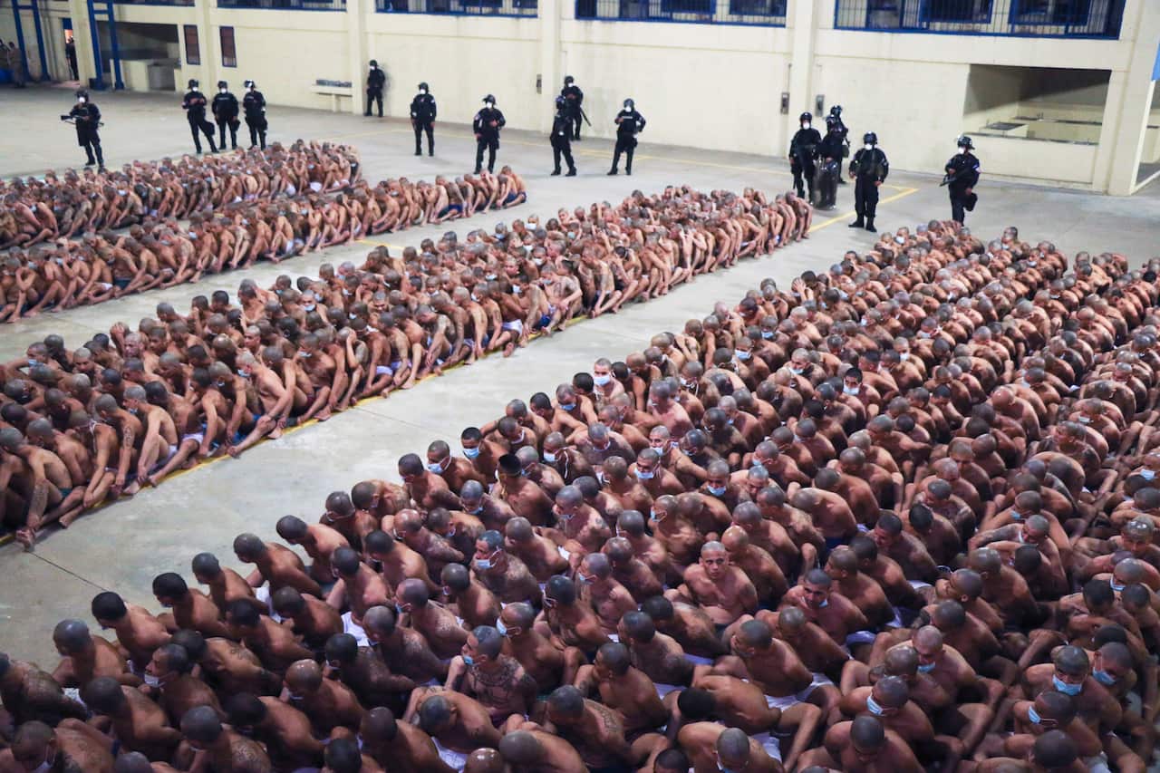 Only some inmates were given masks to wear during the prison search.