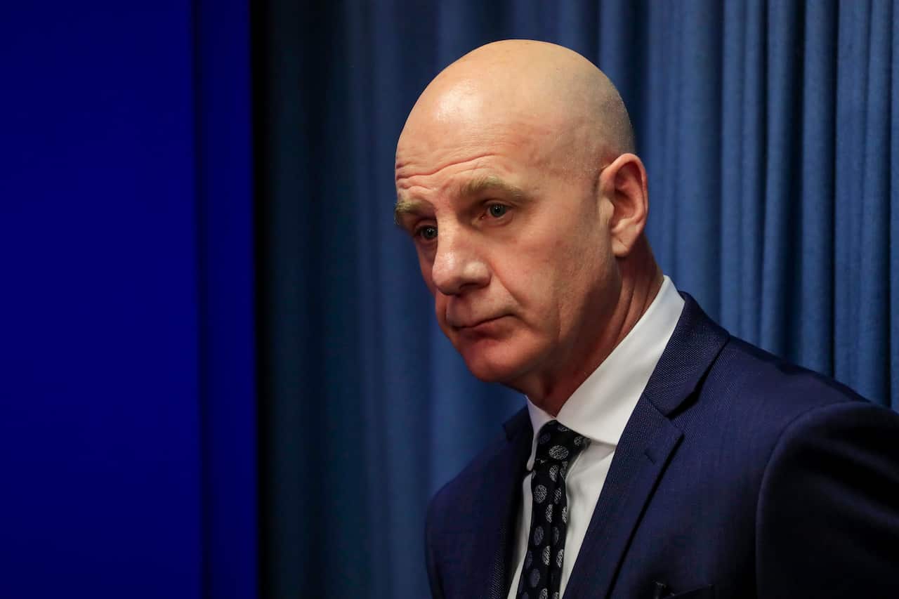 Tasmanian Premier Peter Gutwein speaks to the media.