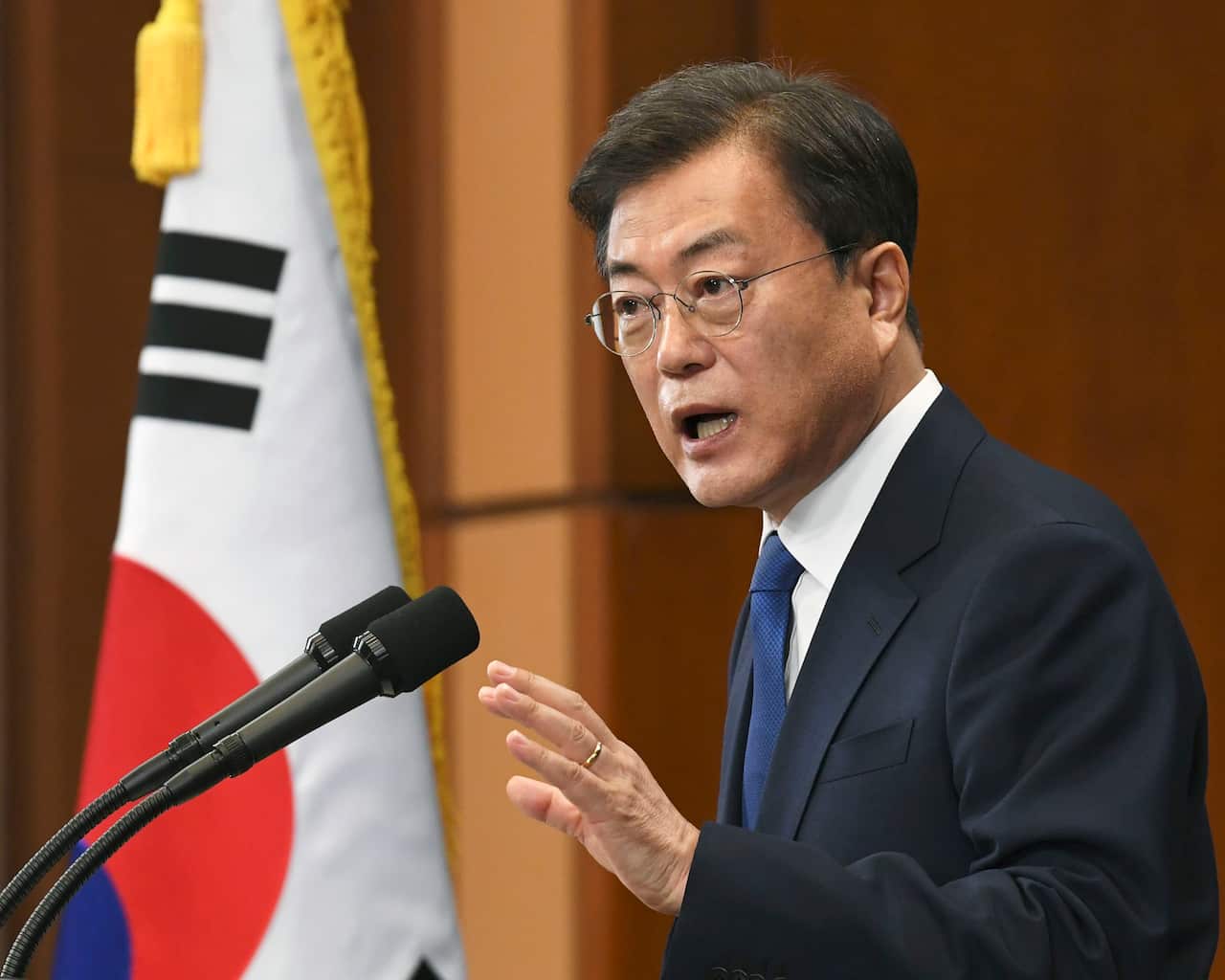 South Korean President Moon Jae warns of a second wave of coronavirus.