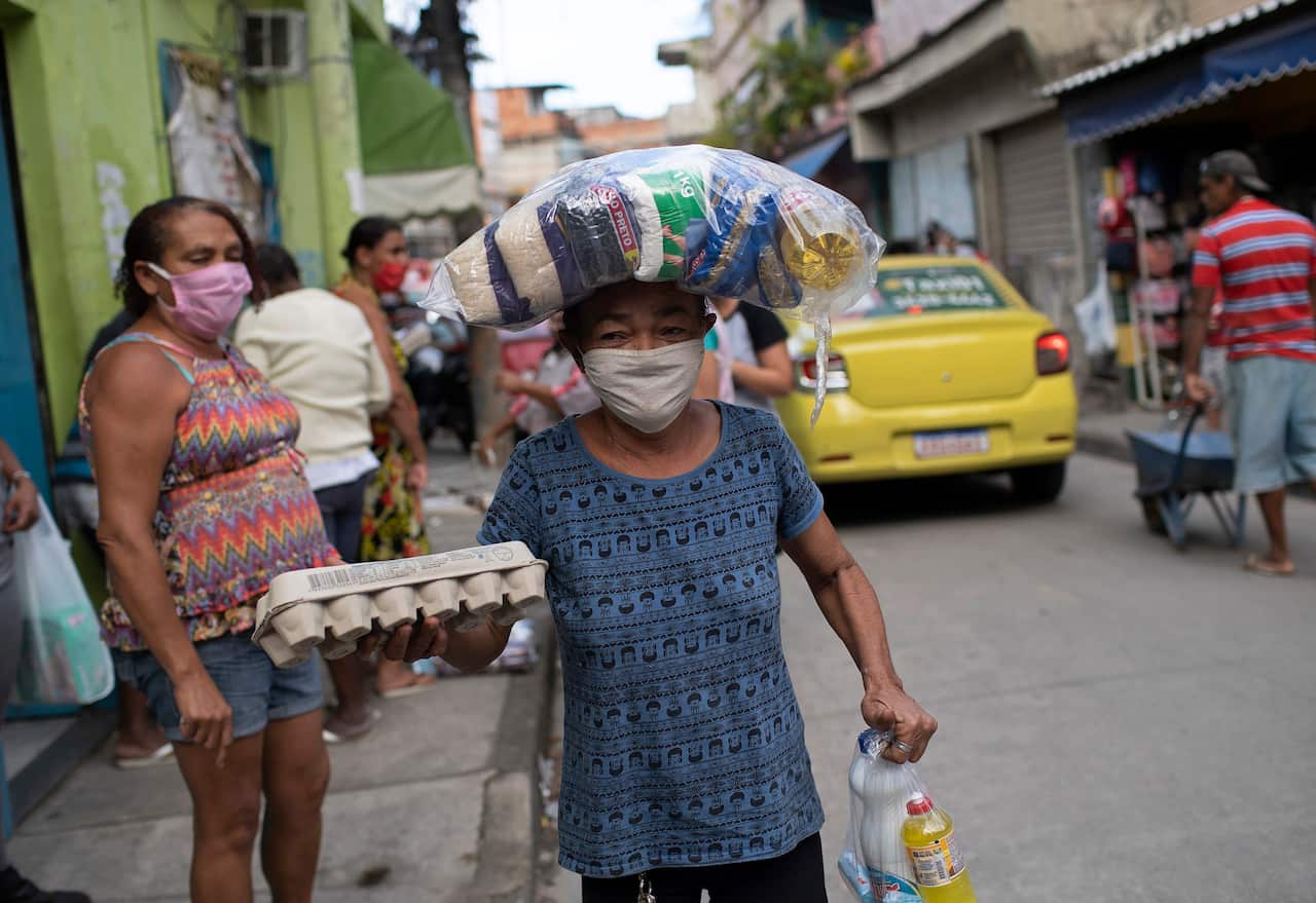 Residents of the Para-Pedro favela in Rio de Janeiro, Brazil.