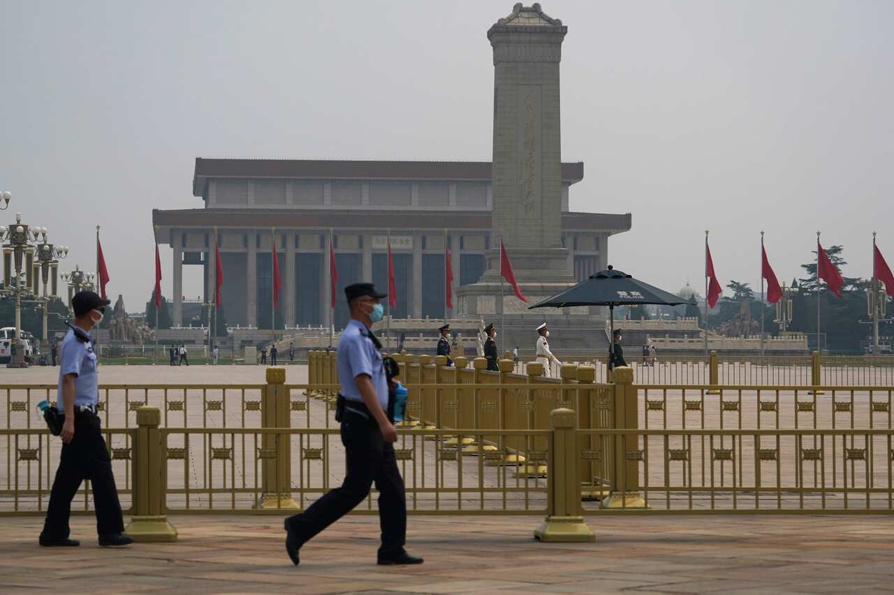 Police guard at the Tiananmen Square ahead the opening of the third plenary session of the 13th CPPCC in Beijing, China, 21 May 2020.