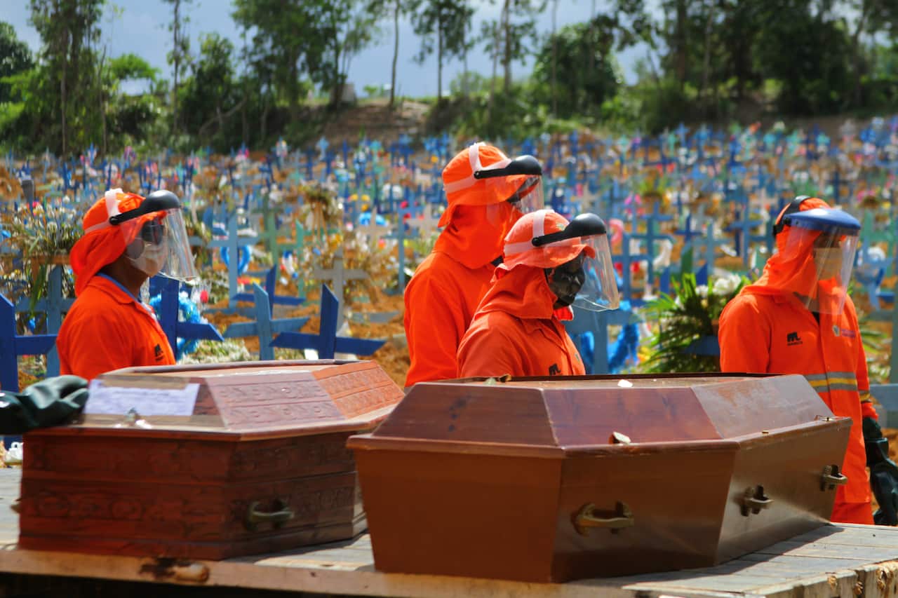 Coronavirus deaths have continued to surge in Brazil and other South American countries.