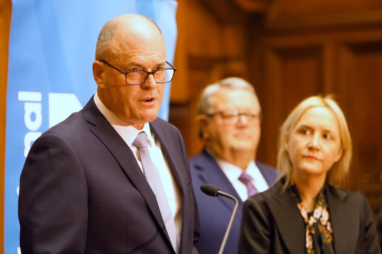 Todd Muller with his deputy Nikki Kaye after deposing Simon Bridges as leader of the National Party in May.