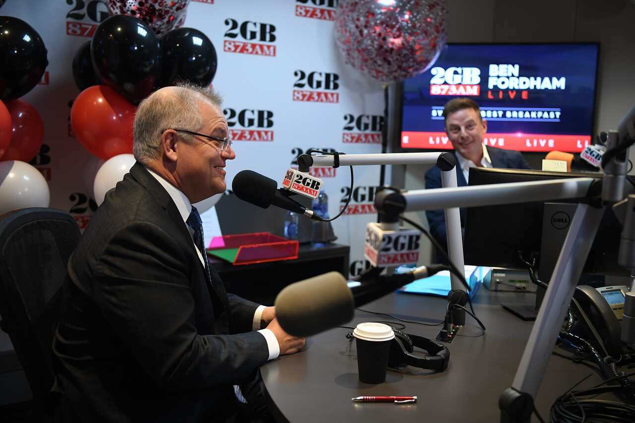Prime Minister Scott Morrison in the 2GB studio.