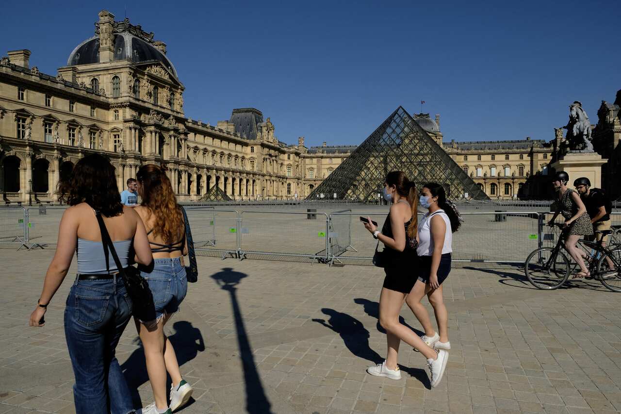 A file photo of the the Louvre Pyramids in Paris, France.
