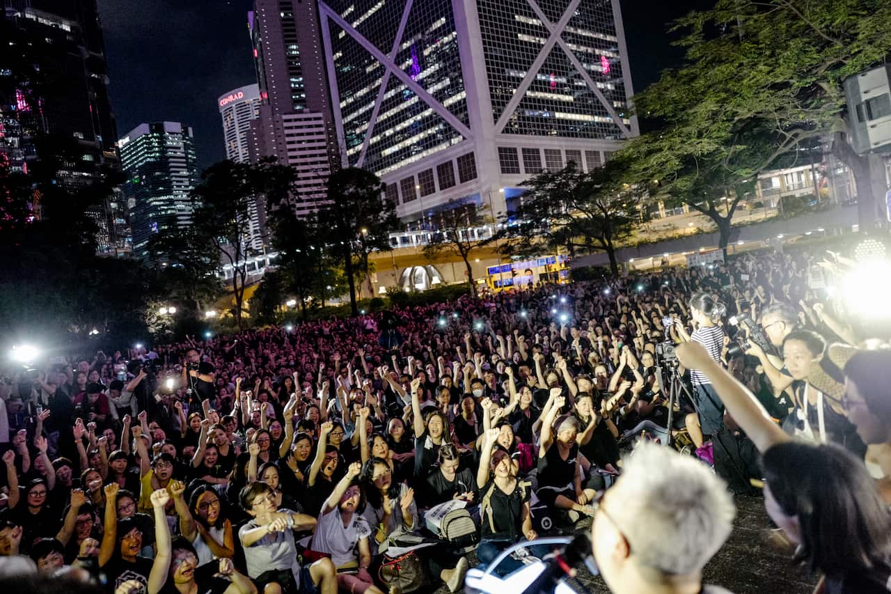 Pro-democracy and anti-government demonstrations in Hong Kong.