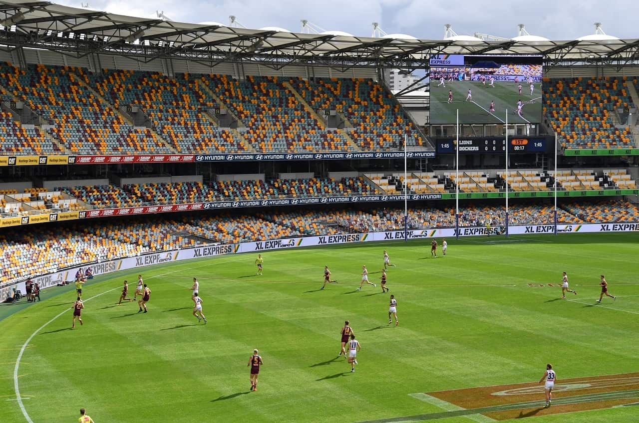 An AFL game earlier in the pandemic.