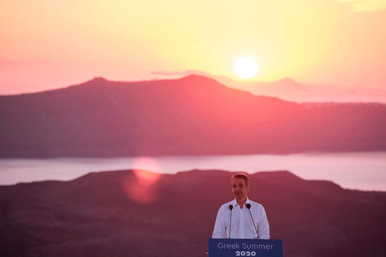 Greek Prime Minister Kyriakos Mitsotakis announces the opening of the tourist season.