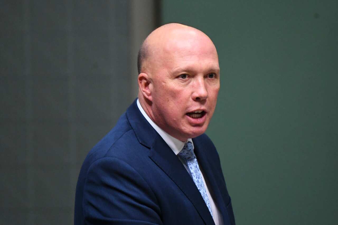 Home Affairs Minister Peter Dutton at Parliament House in Canberra.