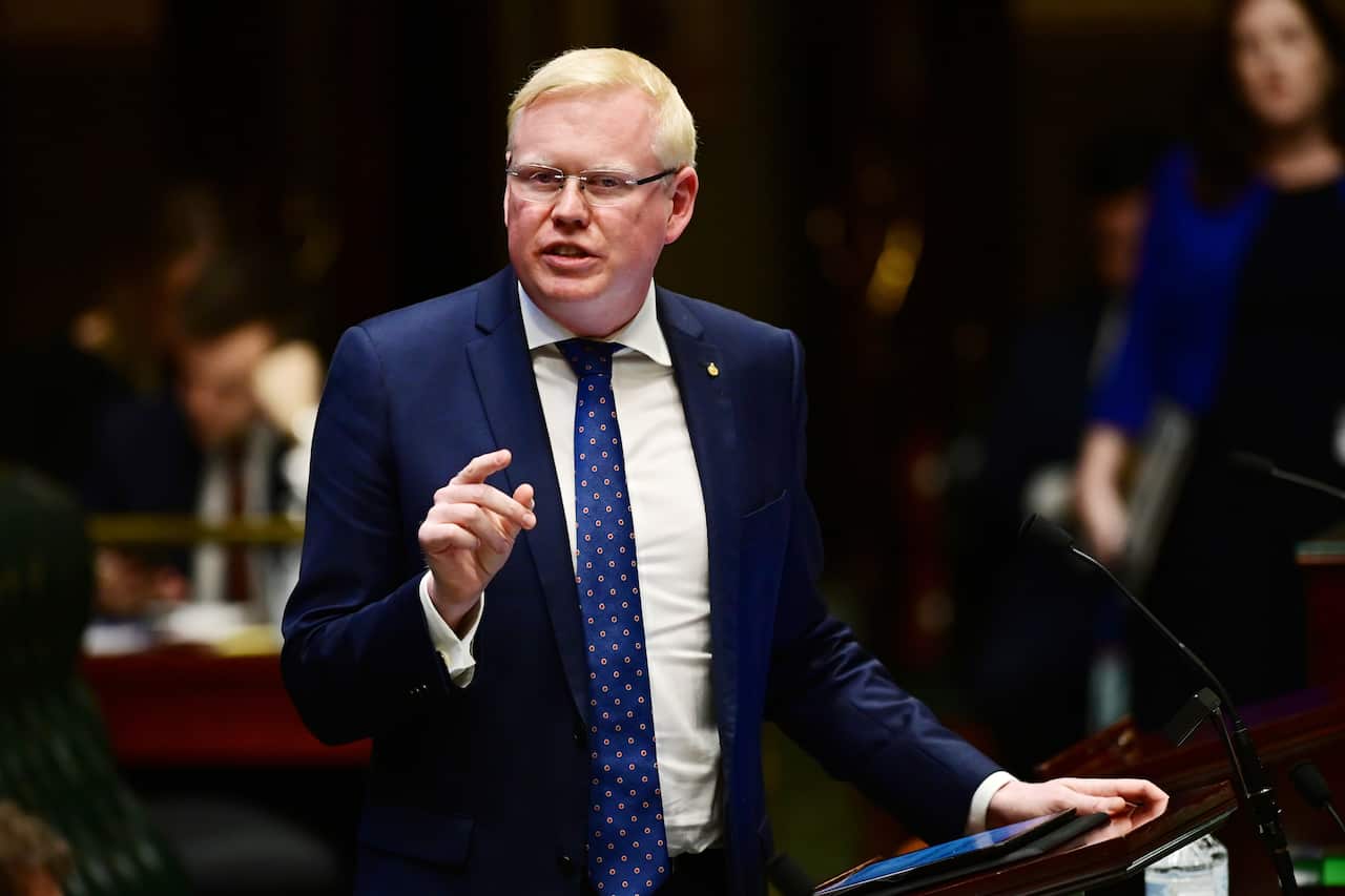 Gareth Ward speaks during question time in the Legislative Assembly of NSW parliament in June 2020.